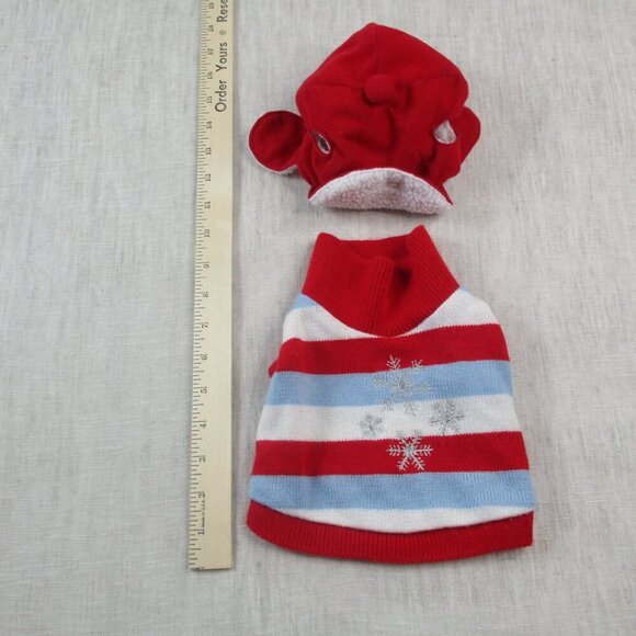 Build-A-Bear Workshop Baby Winter Hat & Neck Warmer Set Small Multi Snowflake - Picture 8 of 13
